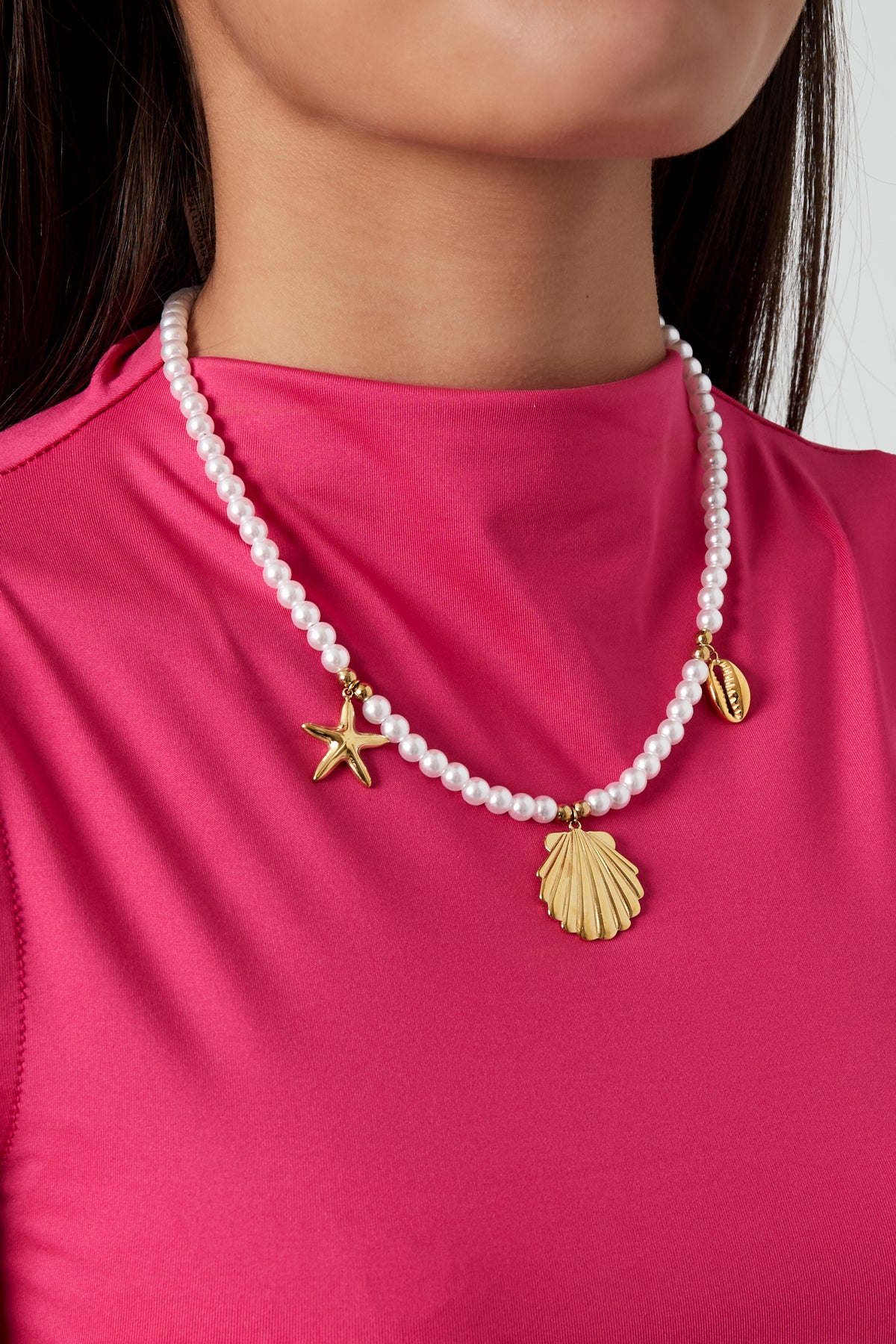 pearl necklace with sea charms
