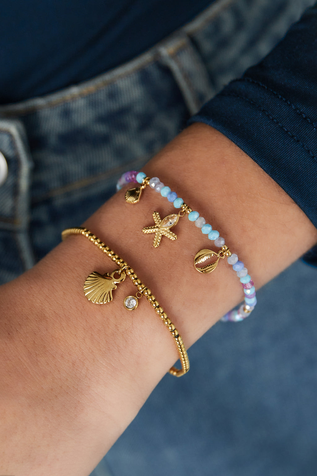 simple bracelet sparkly shell