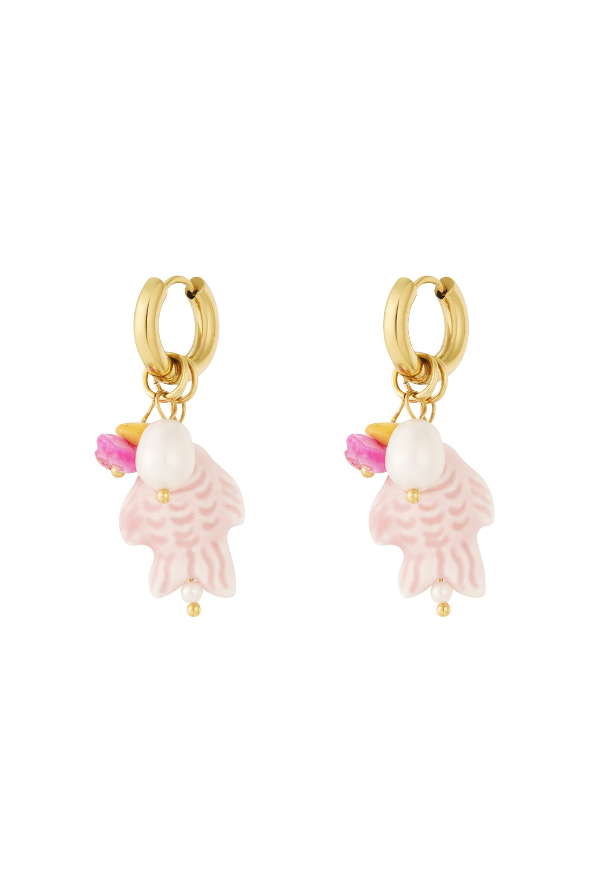 Fish and 2 pearls Earrings