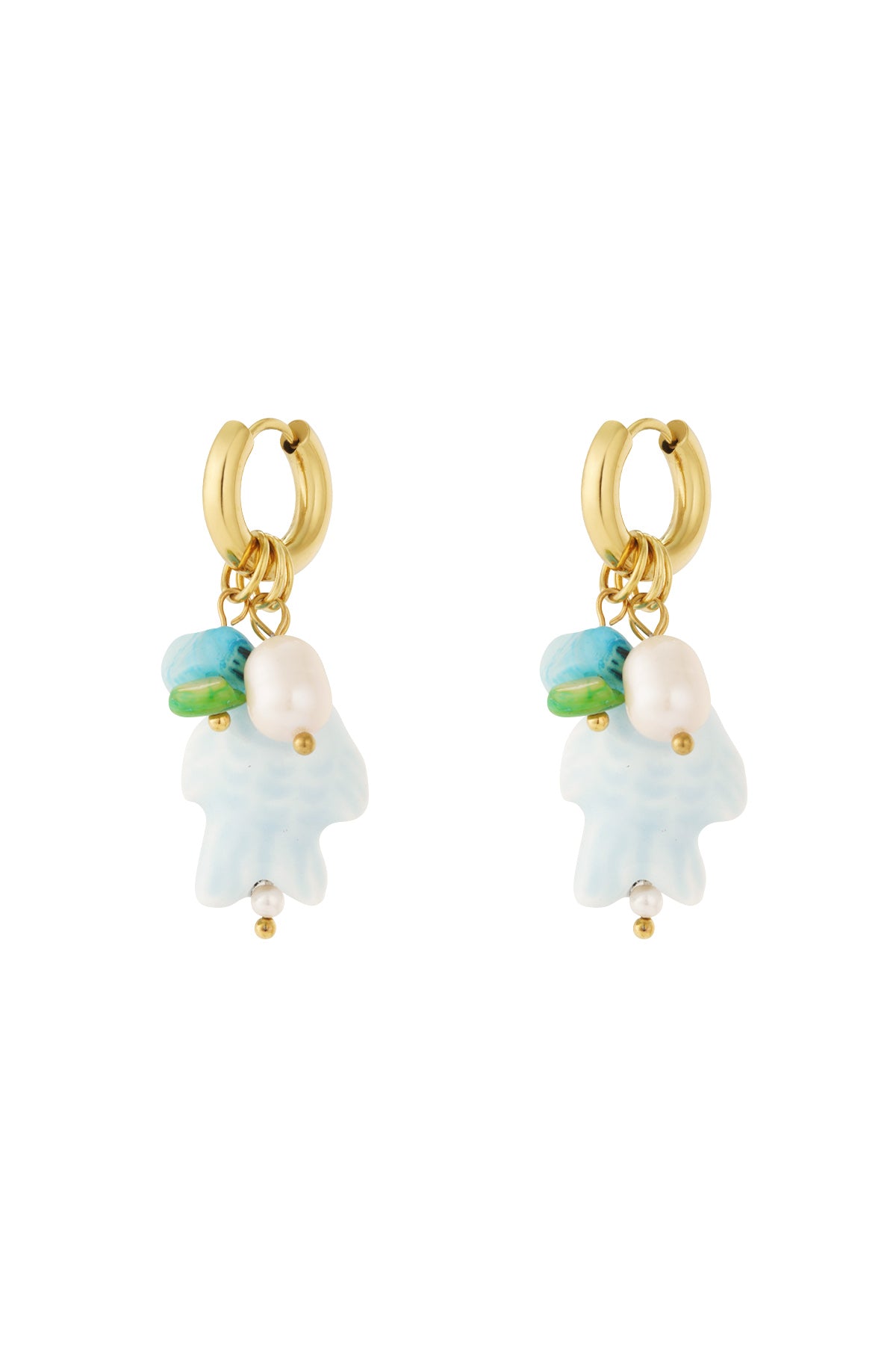 Fish and 2 pearls Earrings