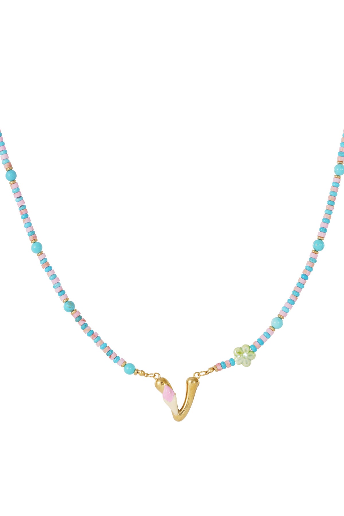 Happy beaded Initials necklace with charms