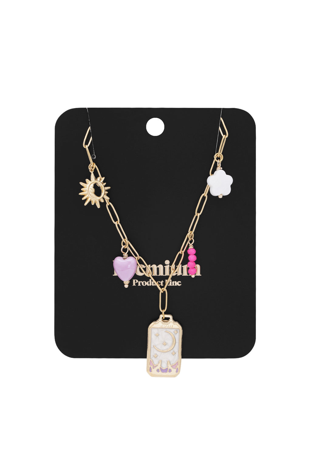 tiny moon charm necklace