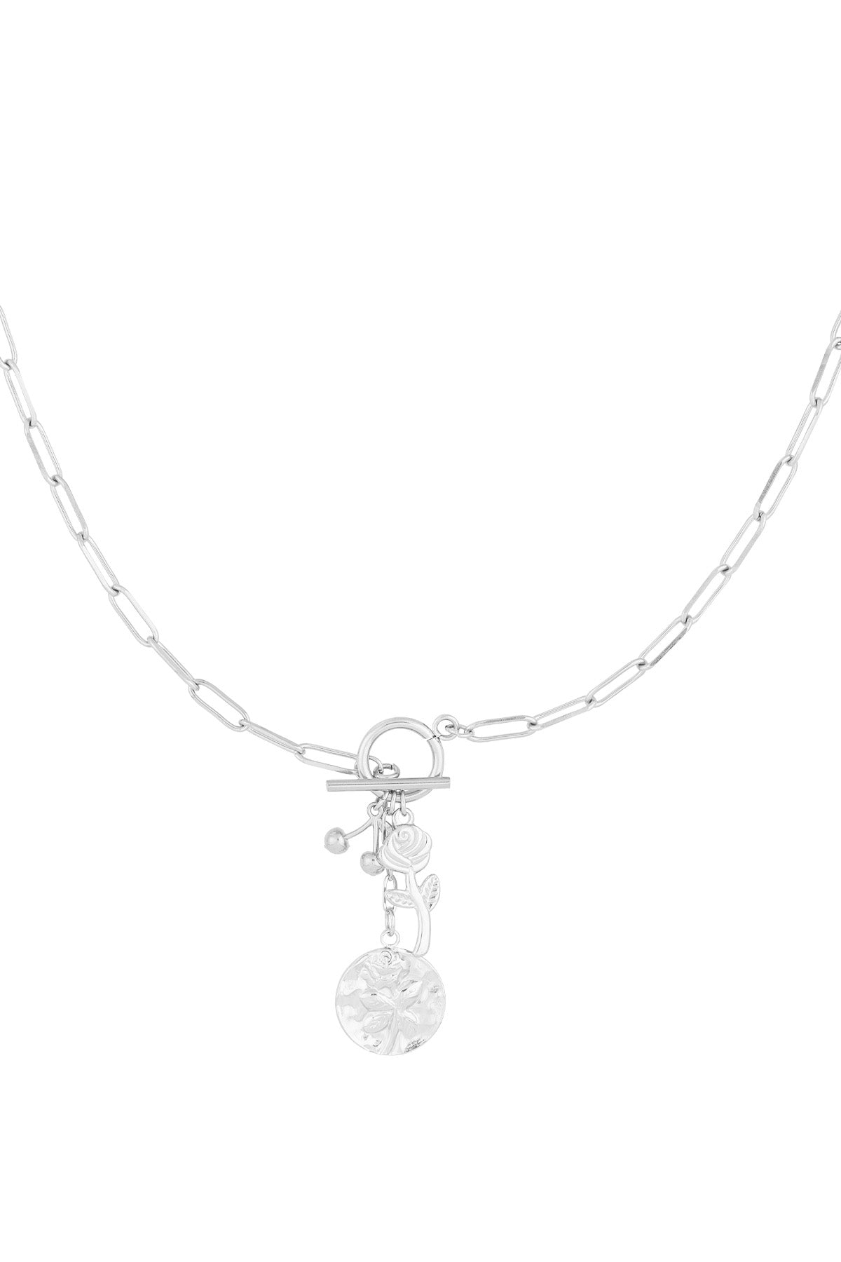 sleeping rose charm necklace