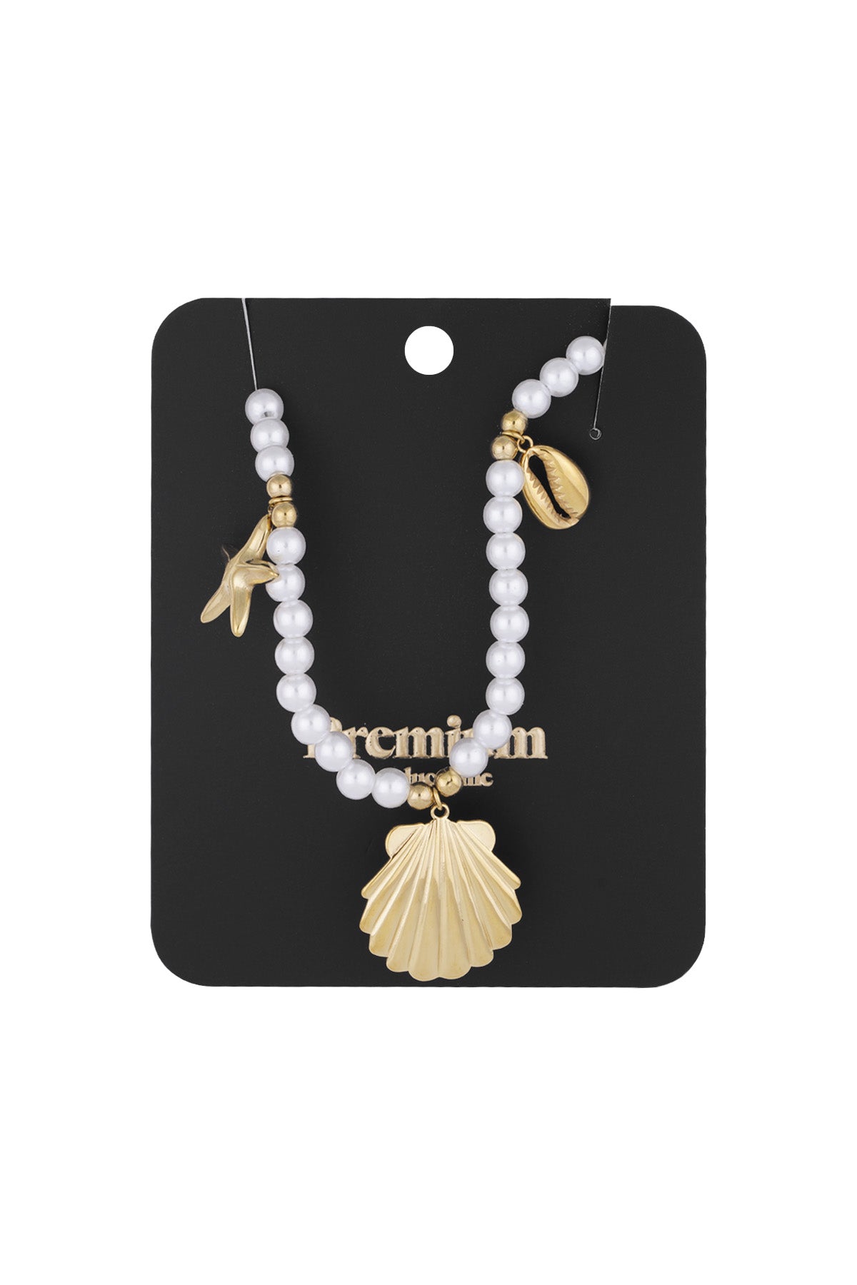pearl necklace with sea charms