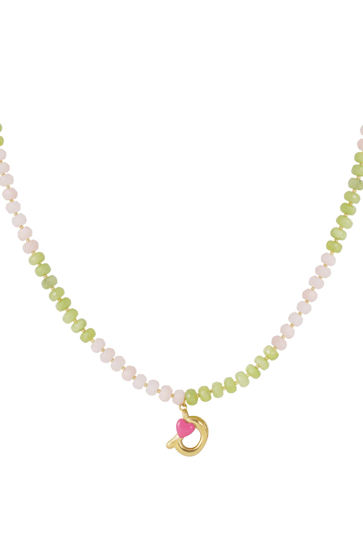 Happy beaded Initials necklace with charms