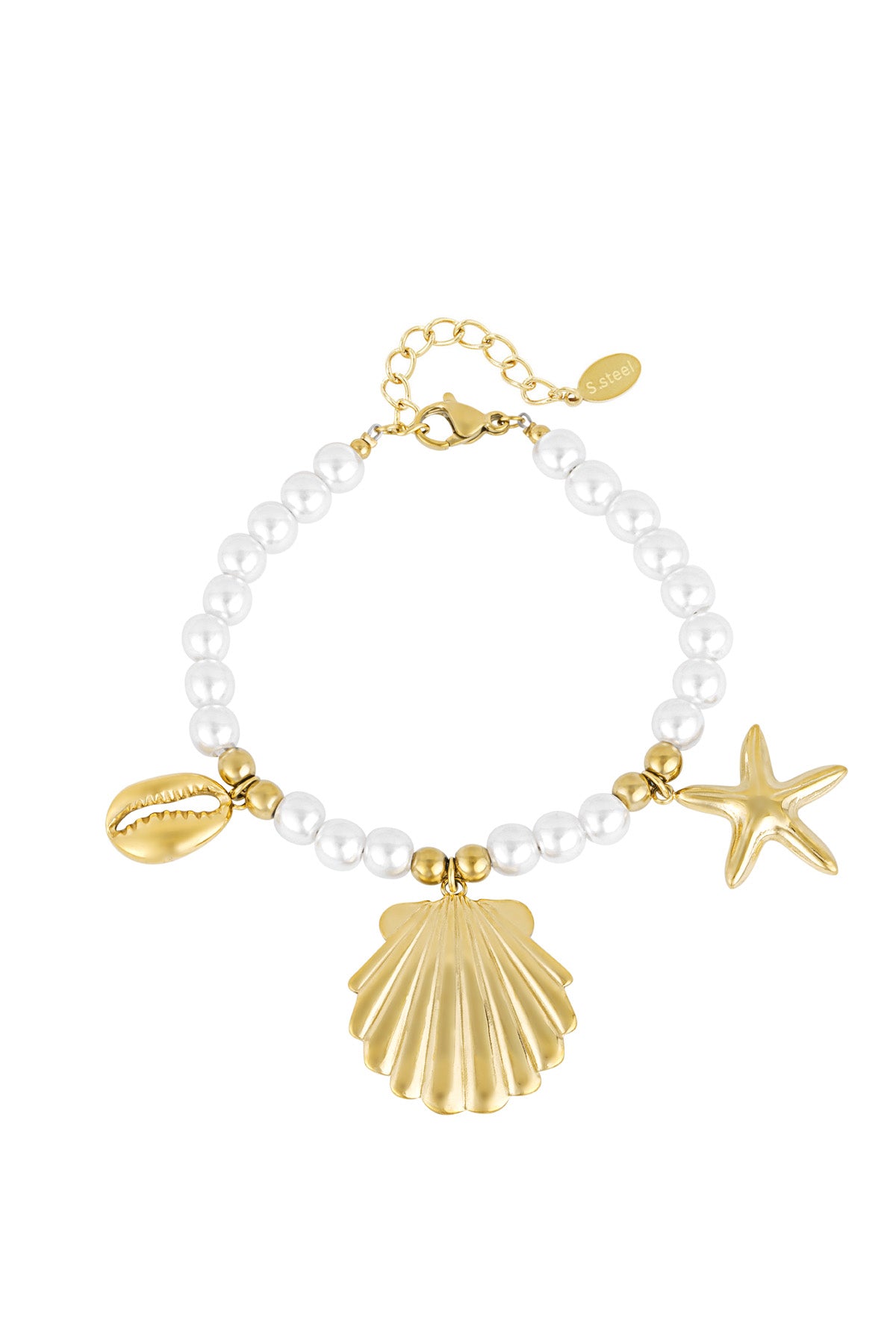 pearl bracelet with sea charms