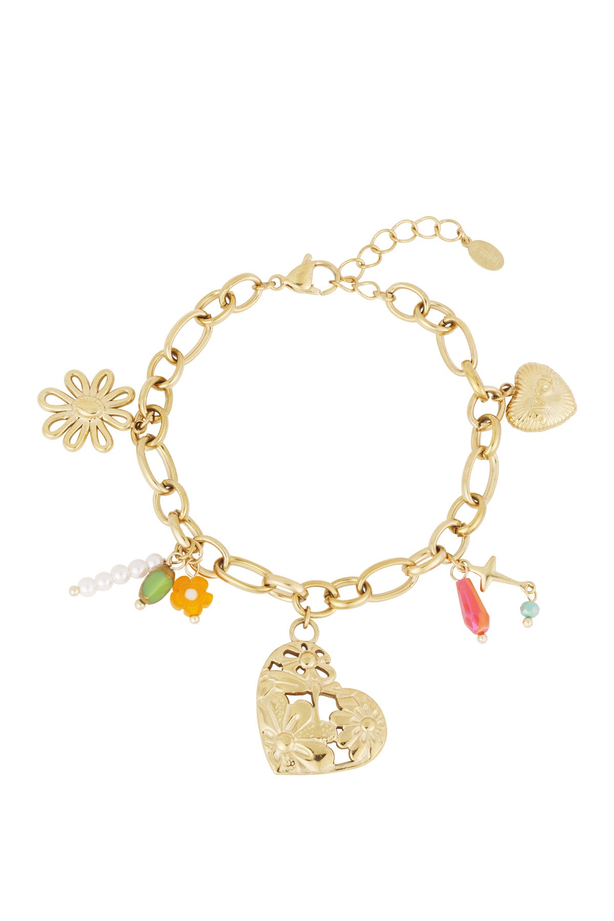link bracelet with large charms