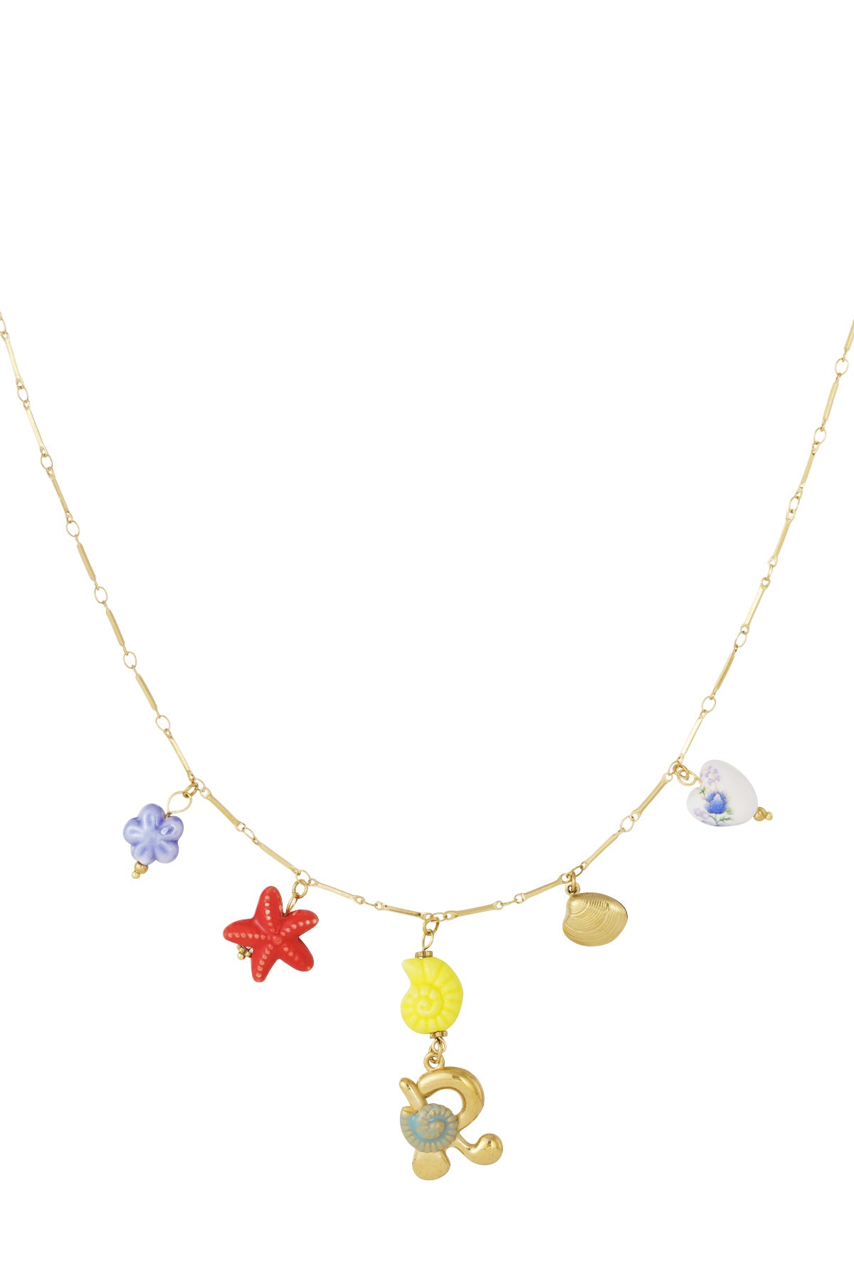 Happy Initials necklace with charms