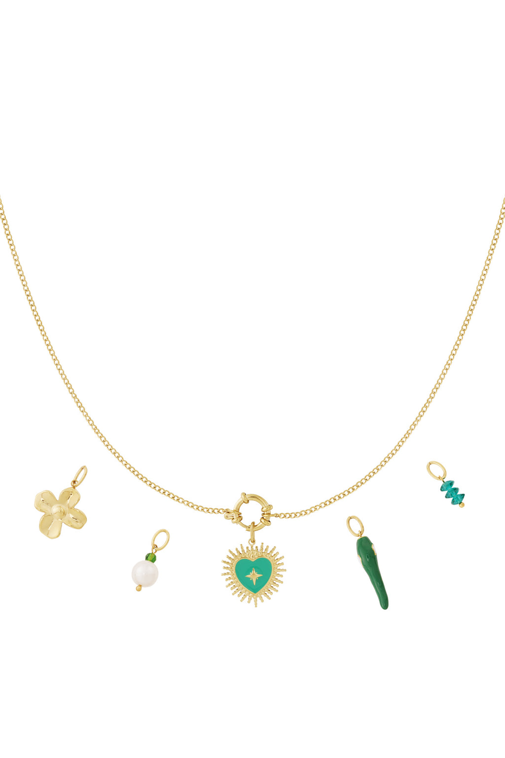 Green heart DIY necklace