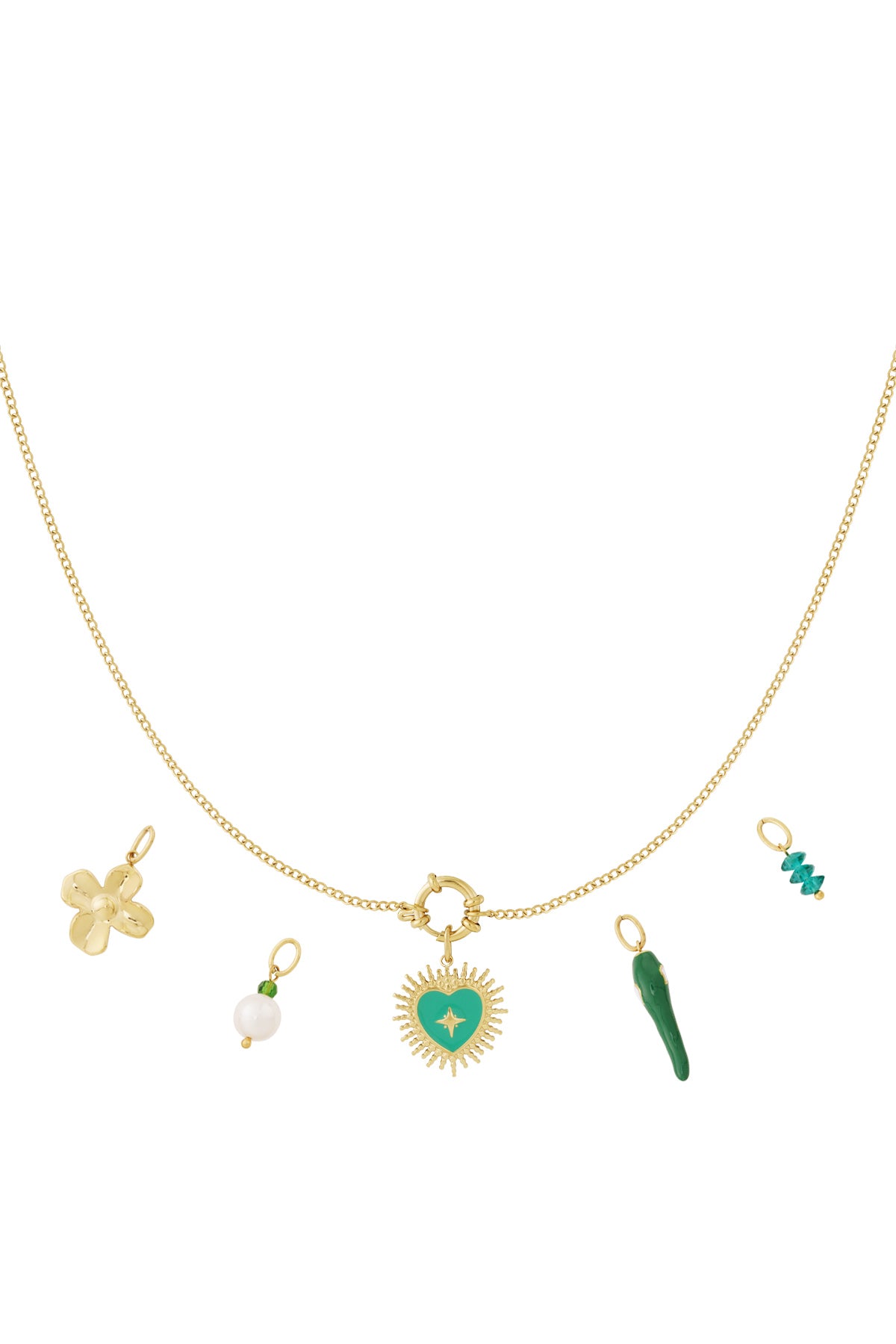 Green heart DIY necklace