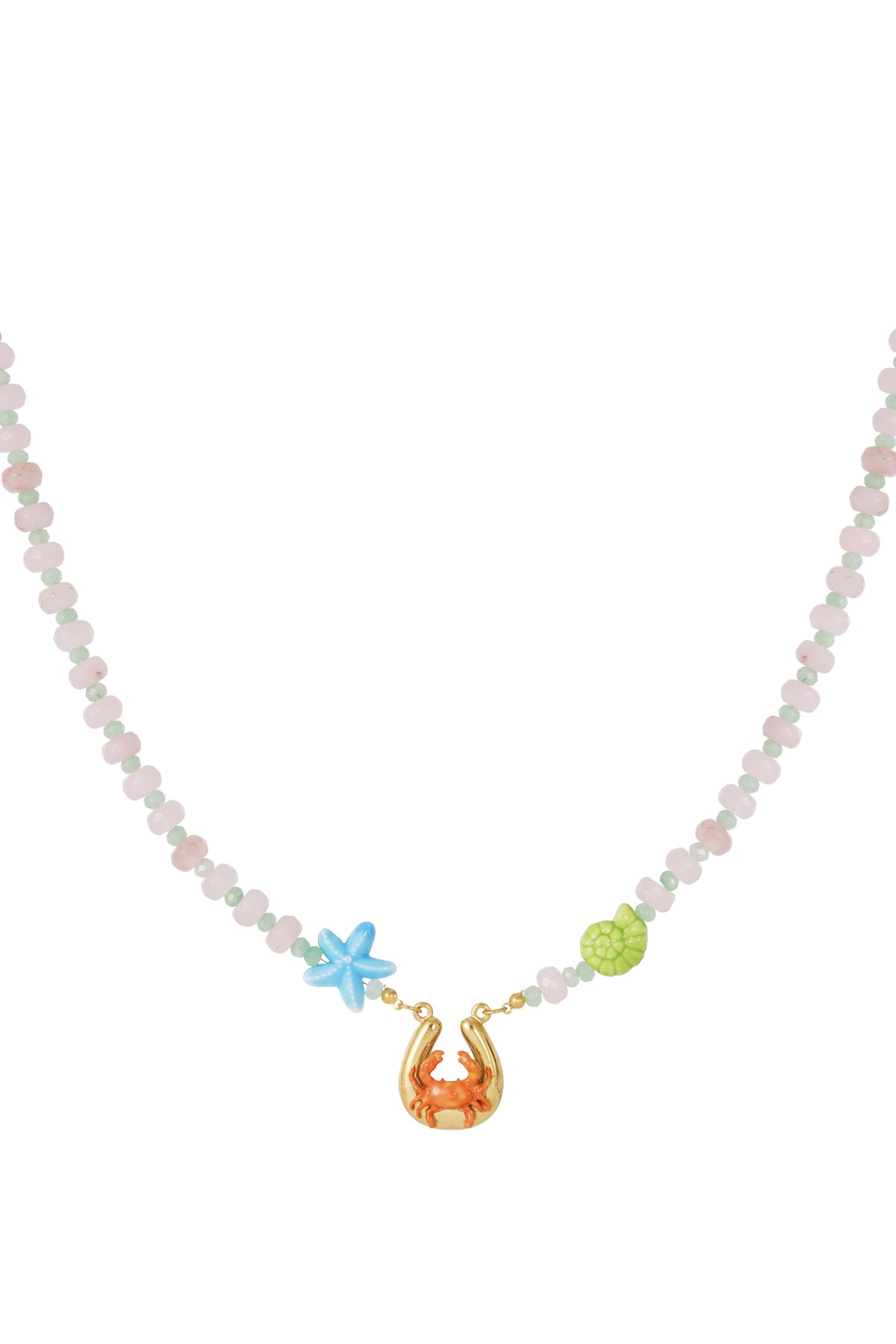 Happy beaded Initials necklace with charms