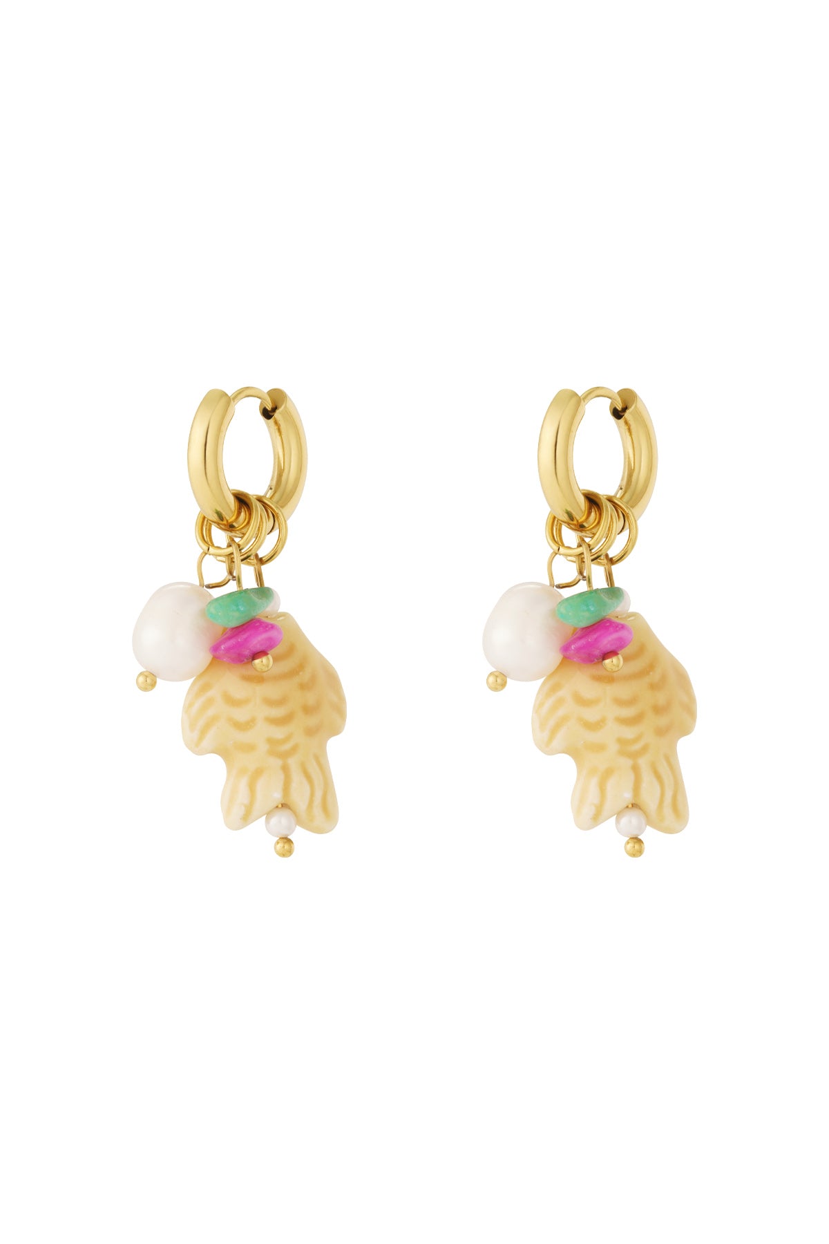 Fish and 2 pearls Earrings