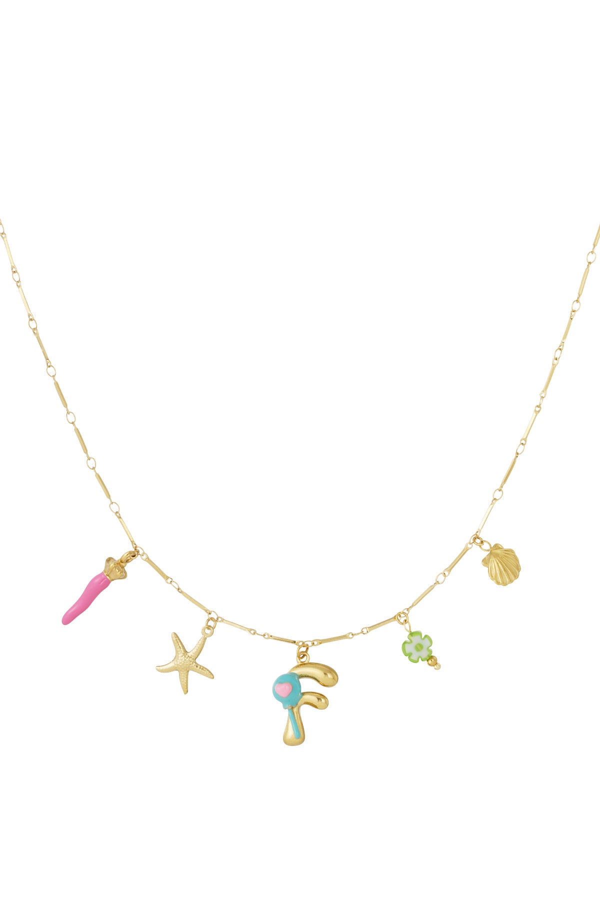 Happy Initials necklace with charms