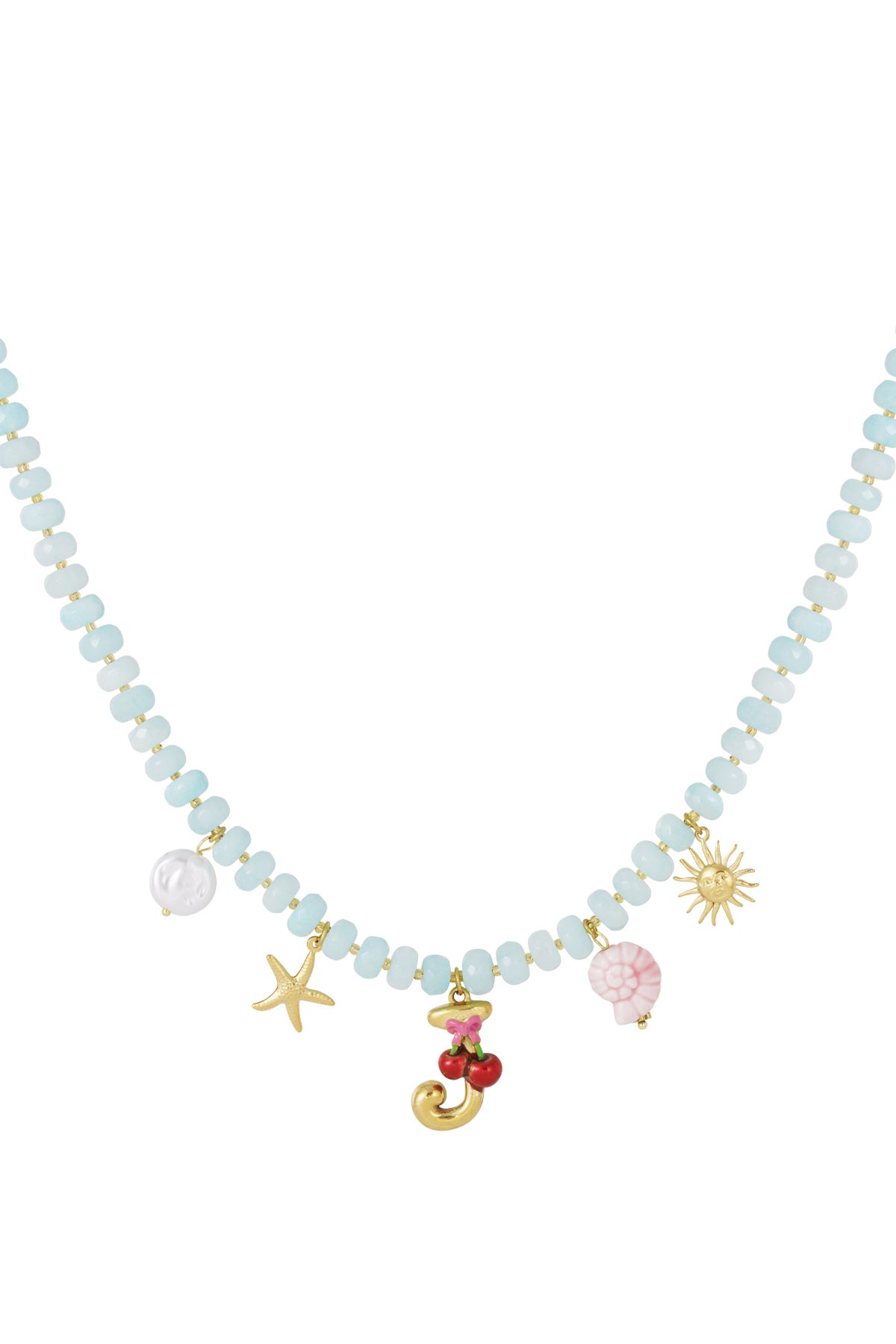 Happy beaded Initials necklace with charms