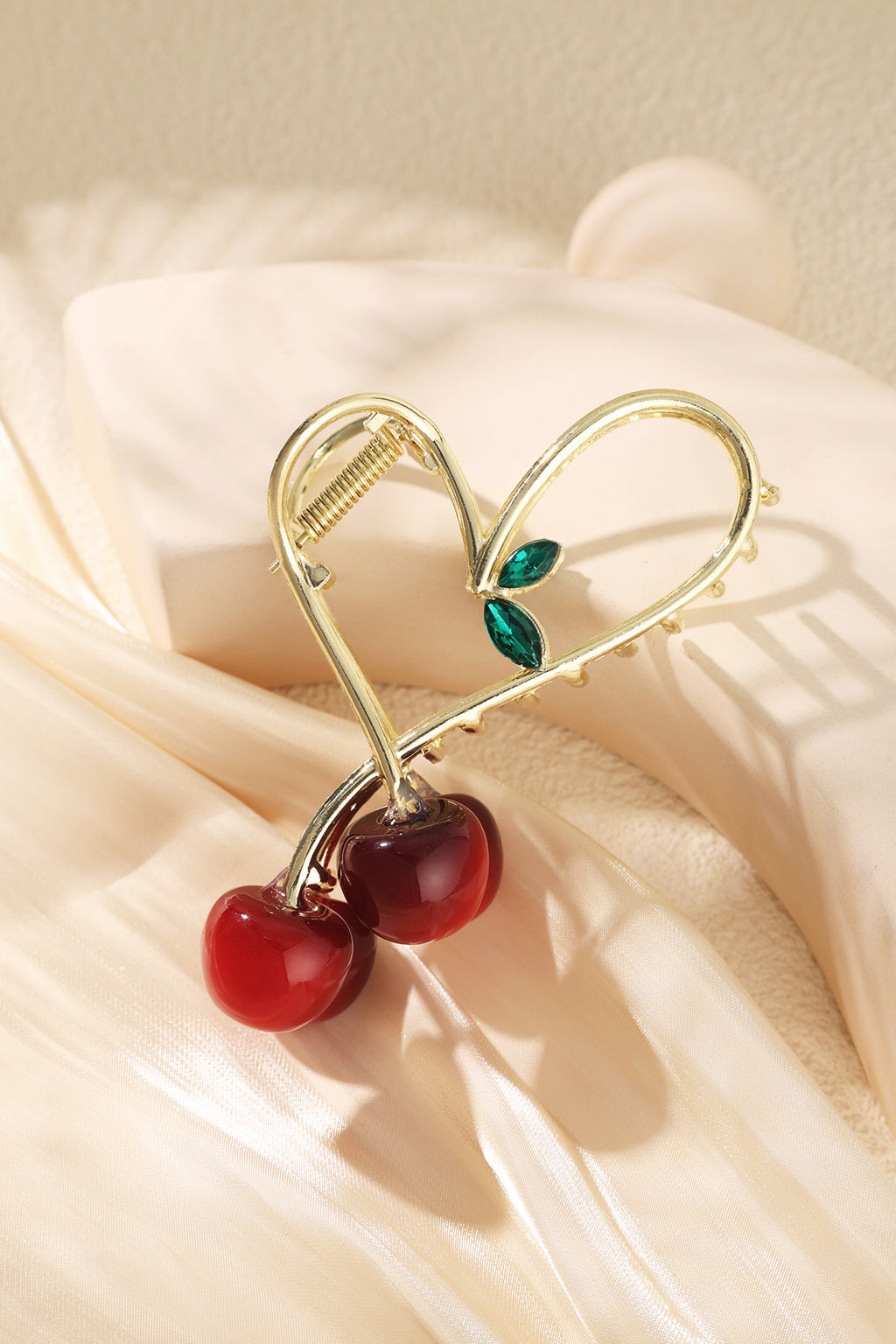 large cherry hair clip