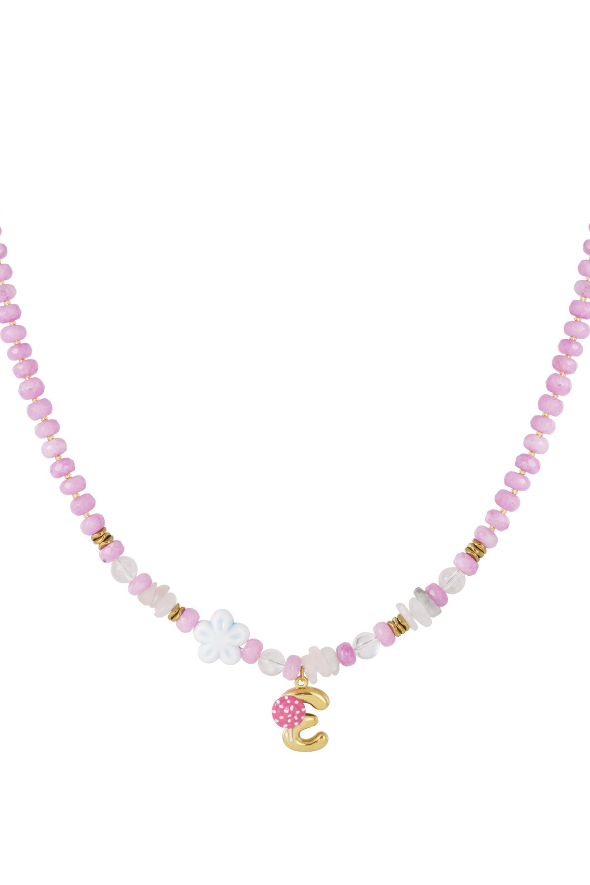 Happy beaded Initials necklace with charms