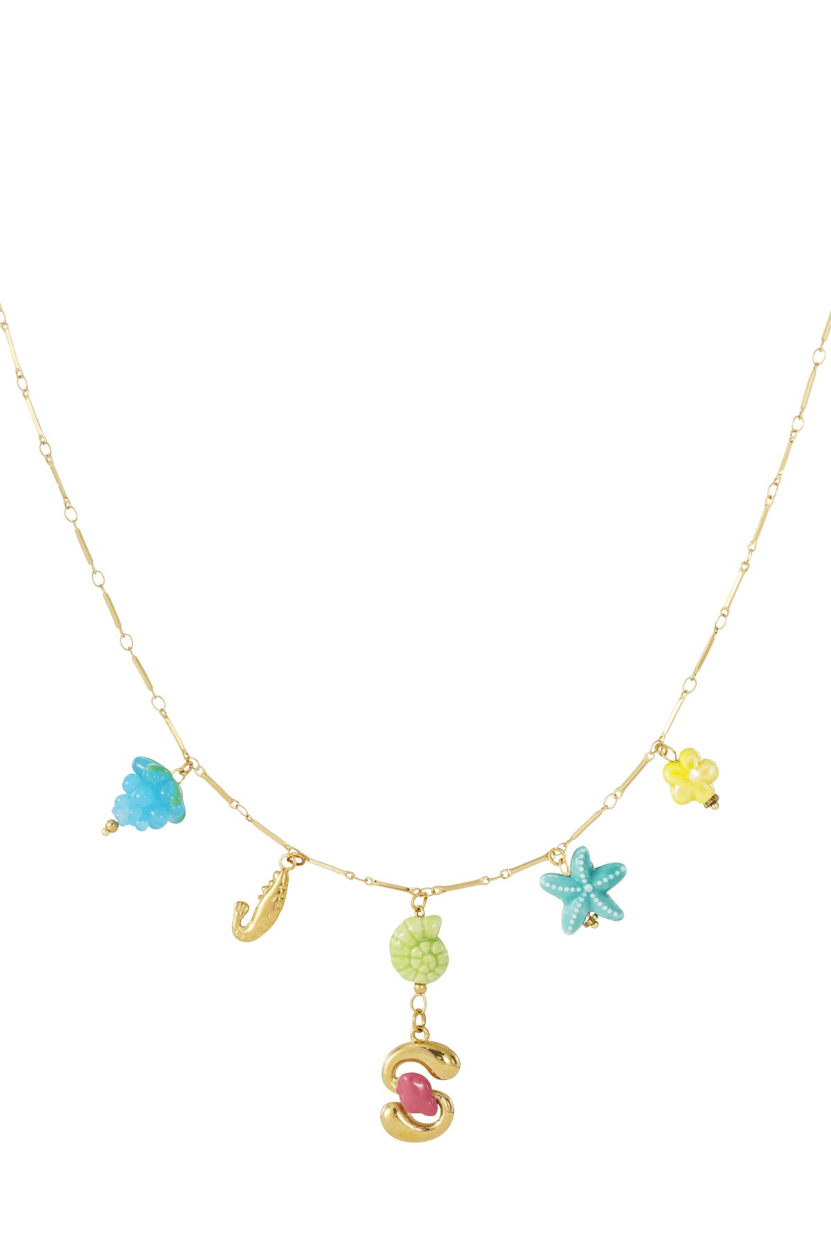 Happy Initials necklace with charms