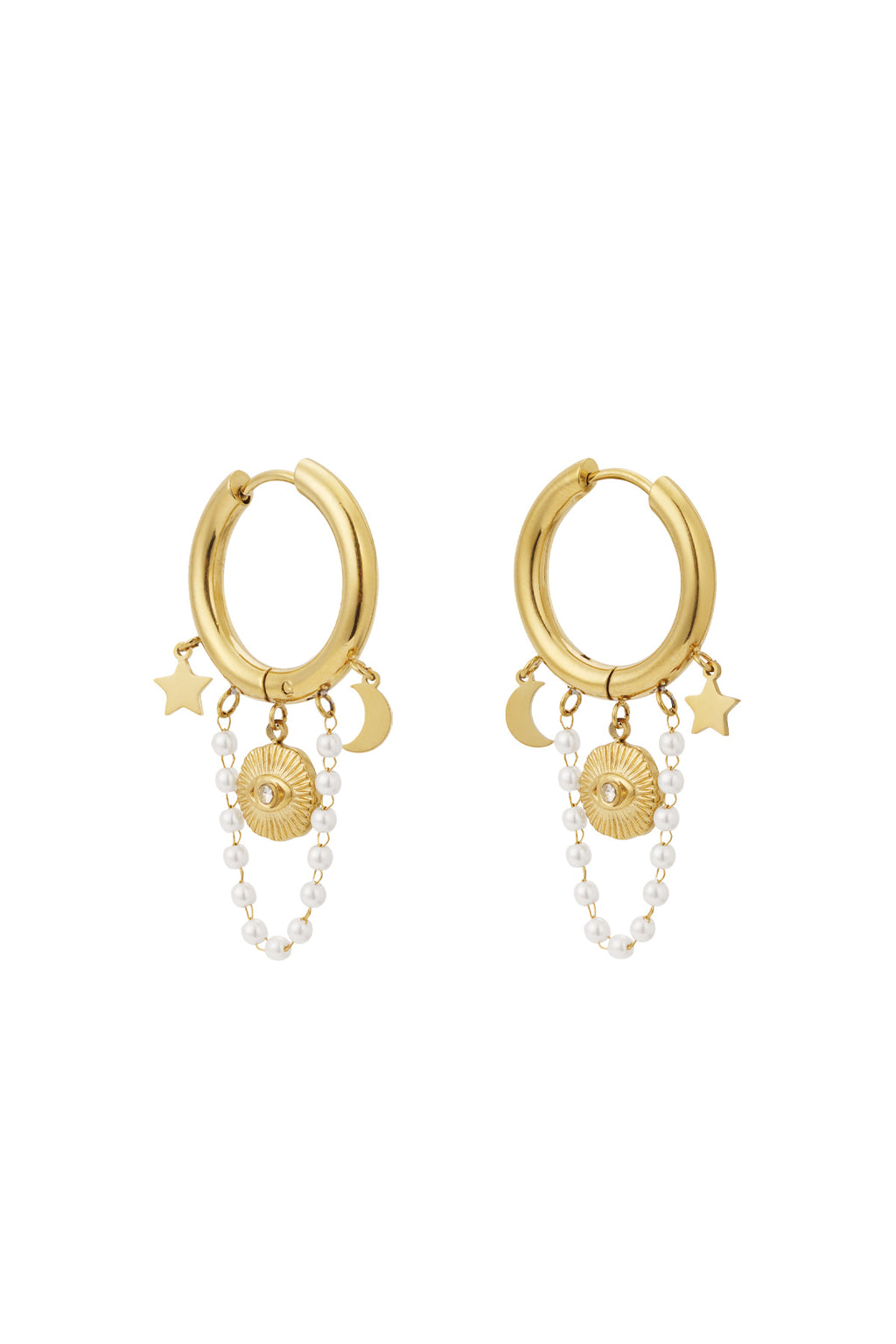 Pearl moon earrings