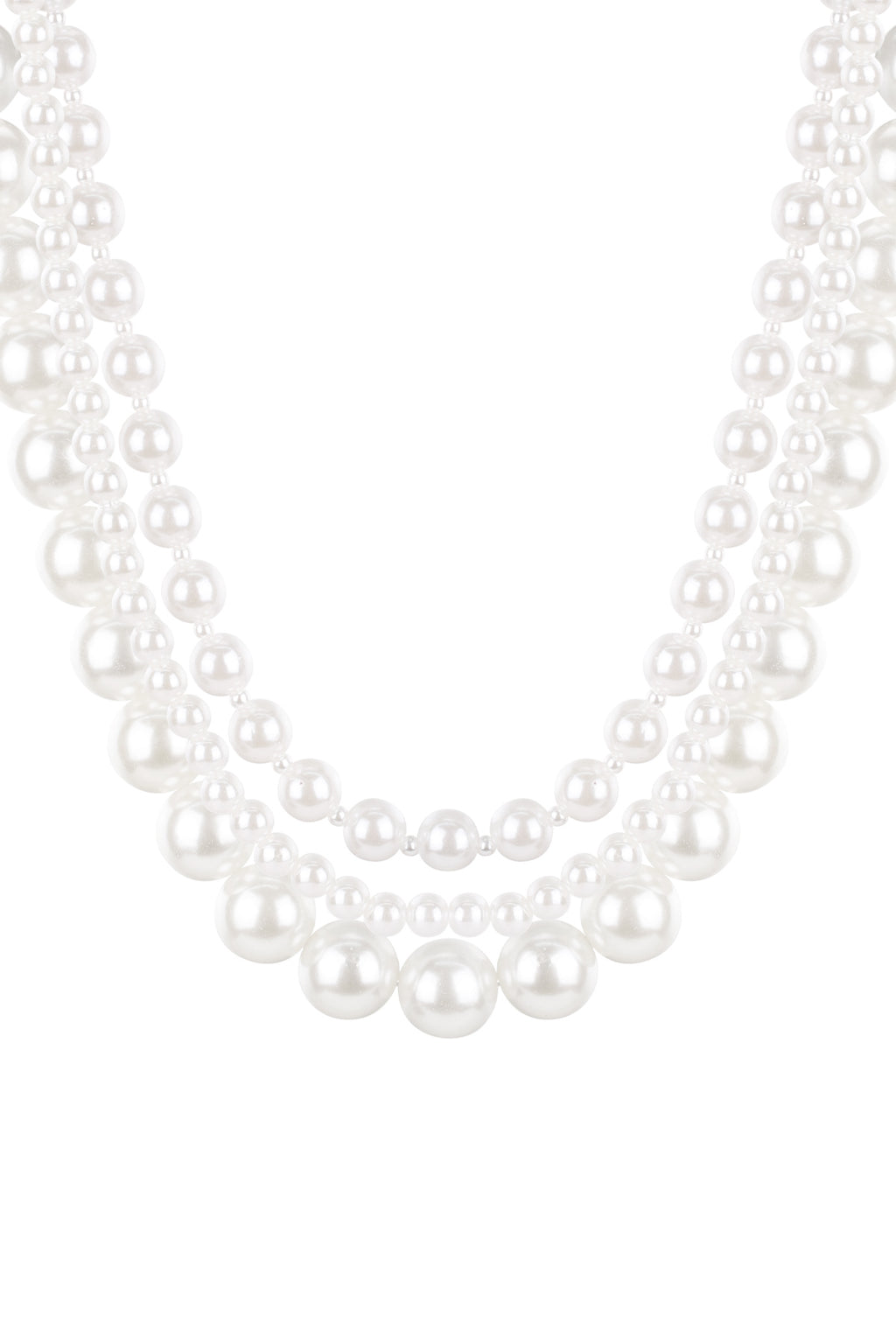 Big pearls layered necklace