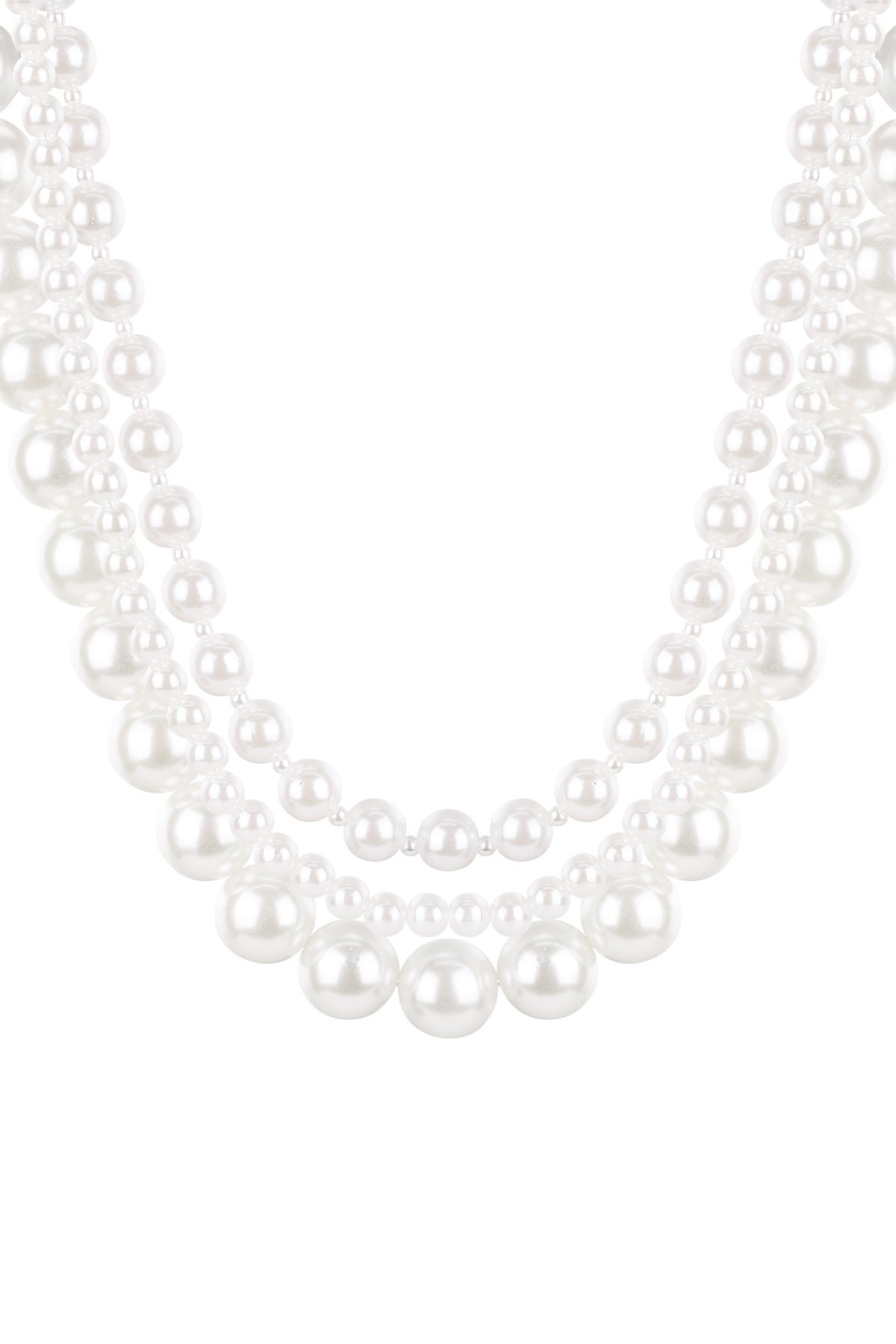 Big pearls layered necklace