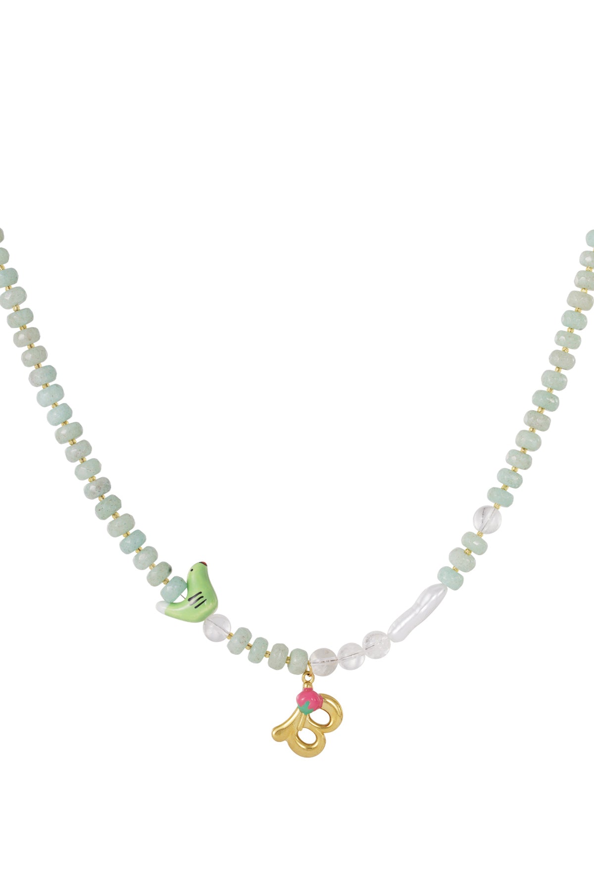 Happy beaded Initials necklace with charms