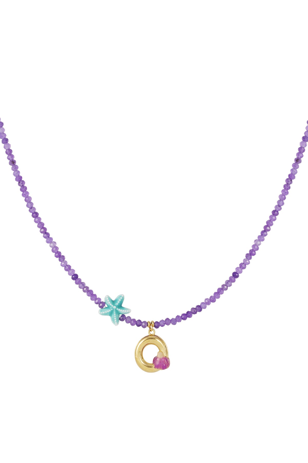 Happy beaded Initials necklace with charms