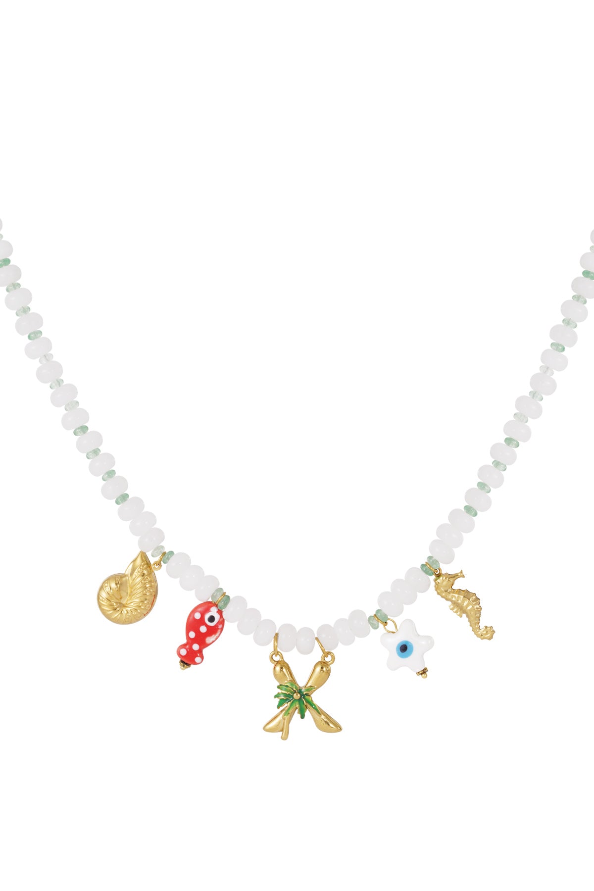 Happy beaded Initials necklace with charms