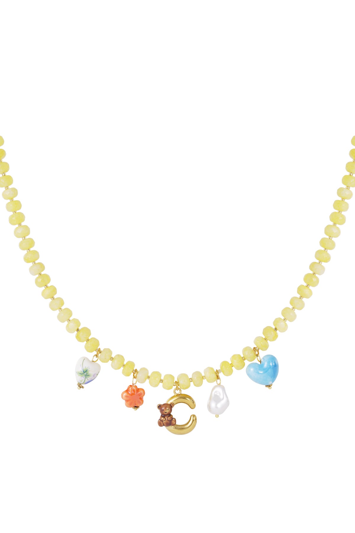 Happy beaded Initials necklace with charms