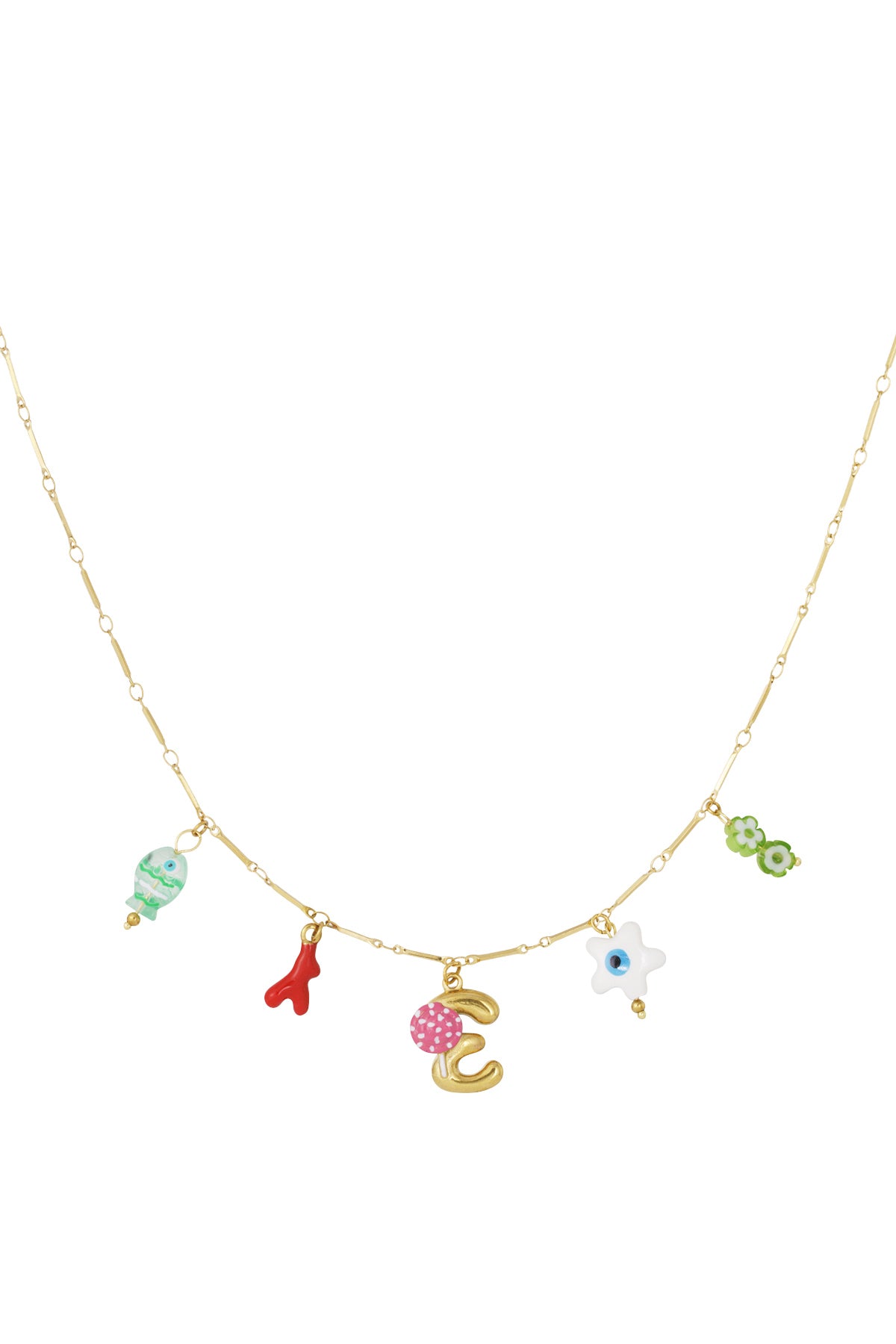Happy Initials necklace with charms