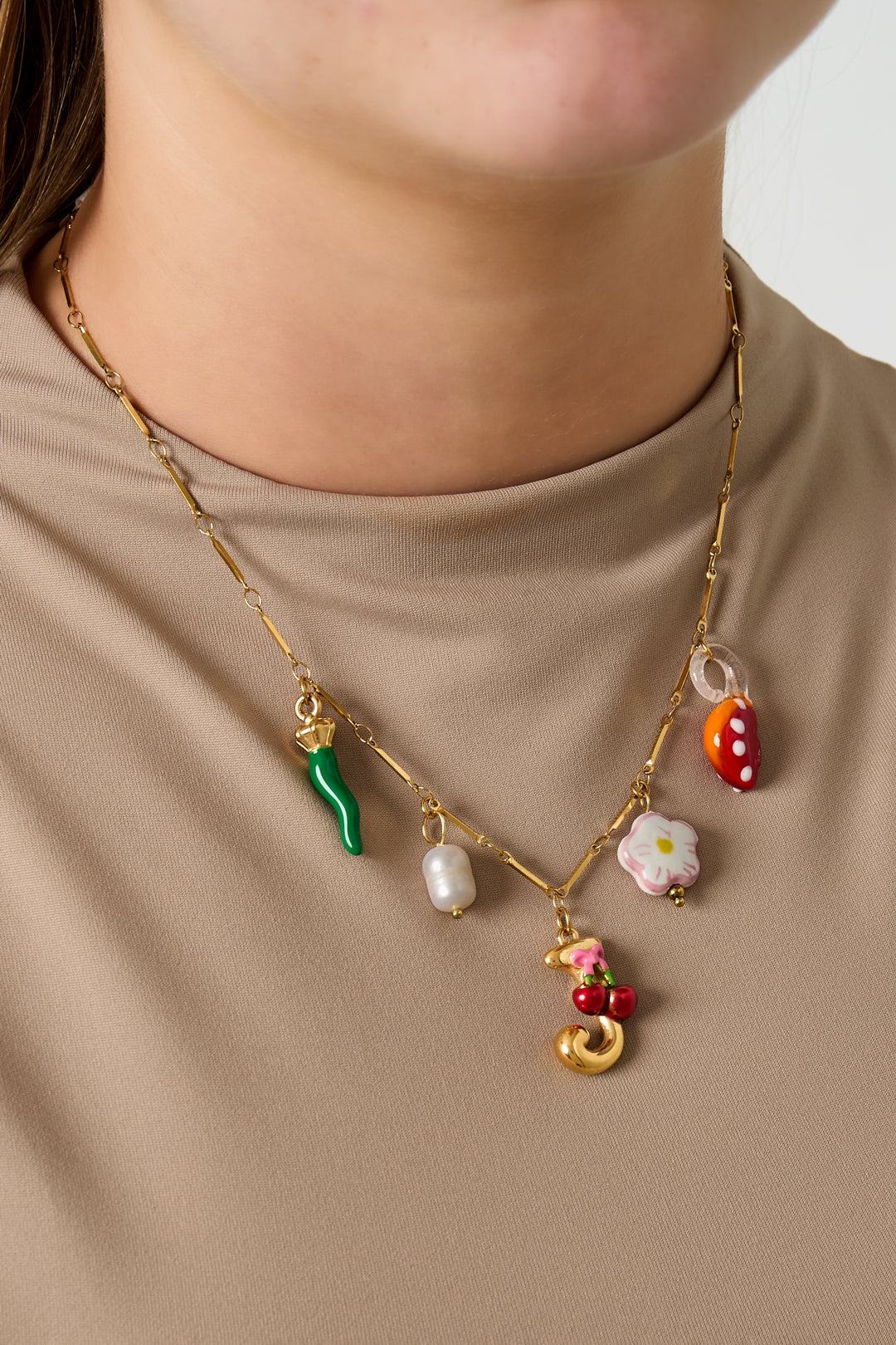 Happy Initials necklace with charms