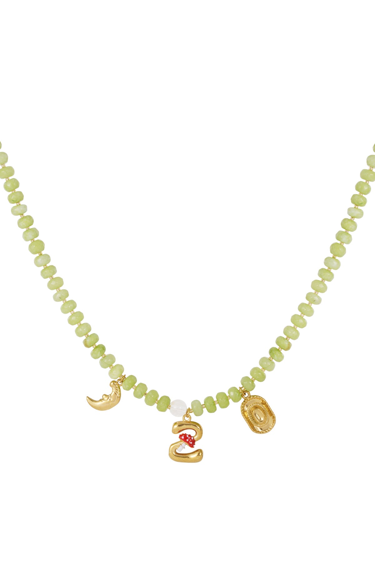Happy beaded Initials necklace with charms