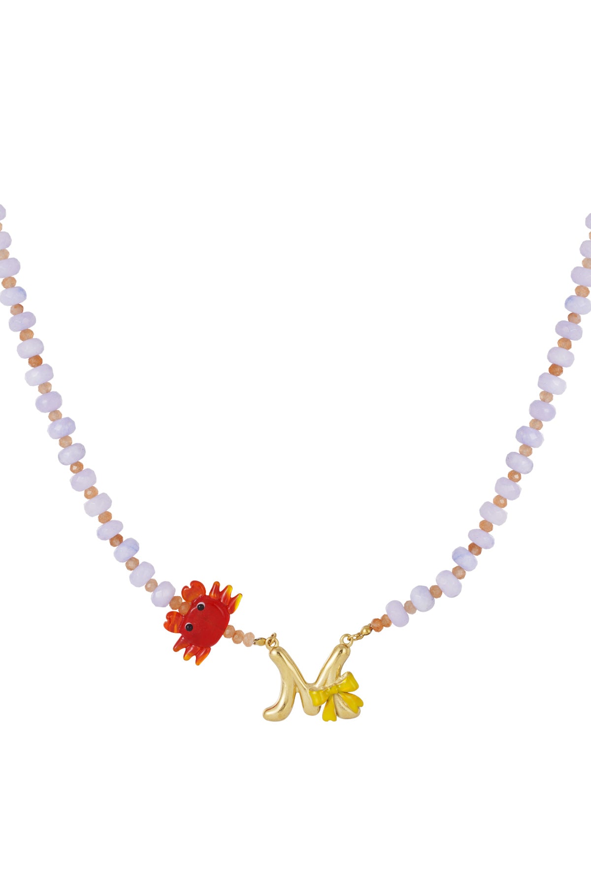 Happy beaded Initials necklace with charms