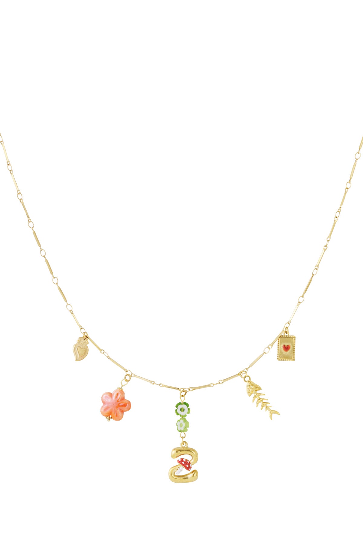 Happy Initials necklace with charms