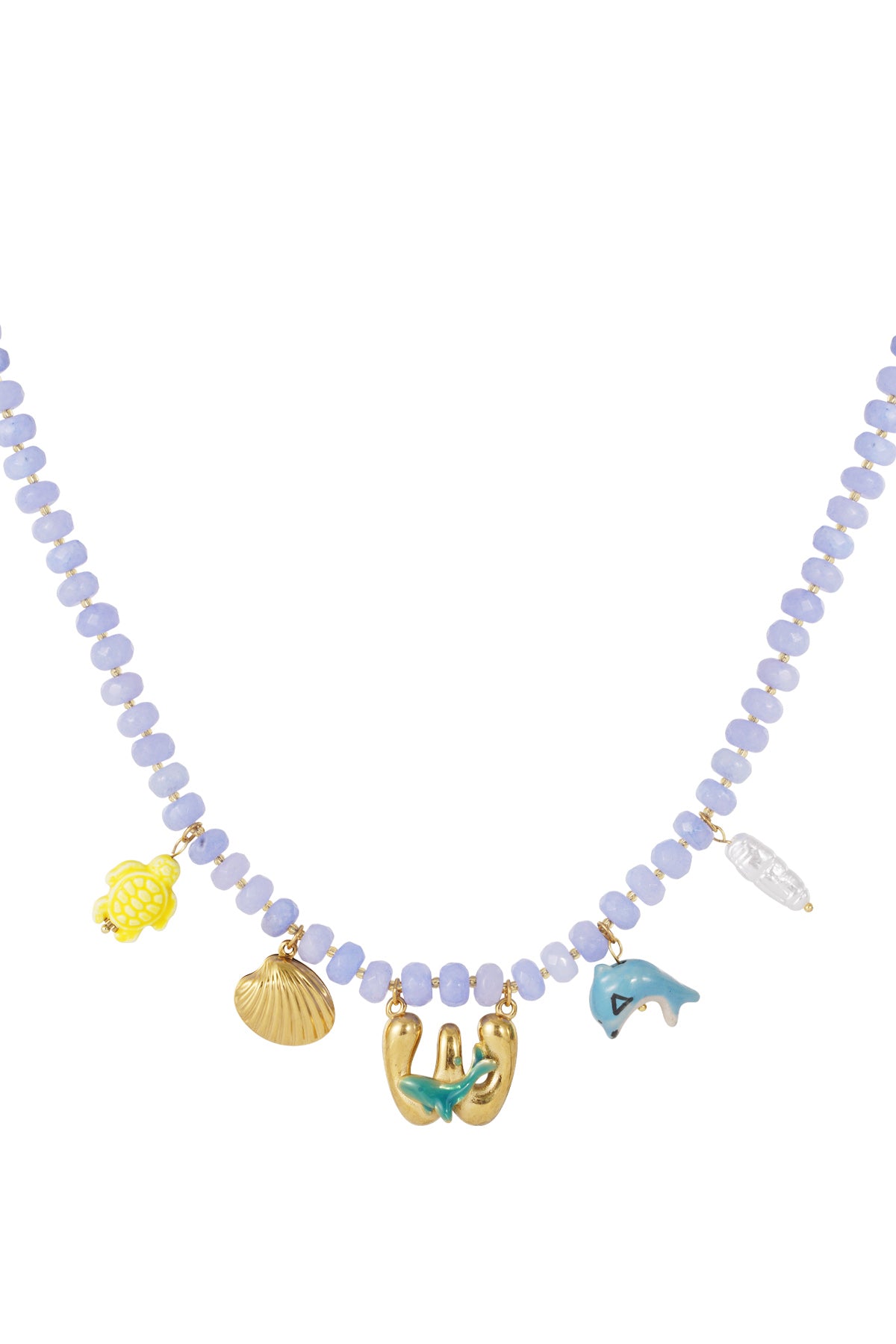 Happy beaded Initials necklace with charms