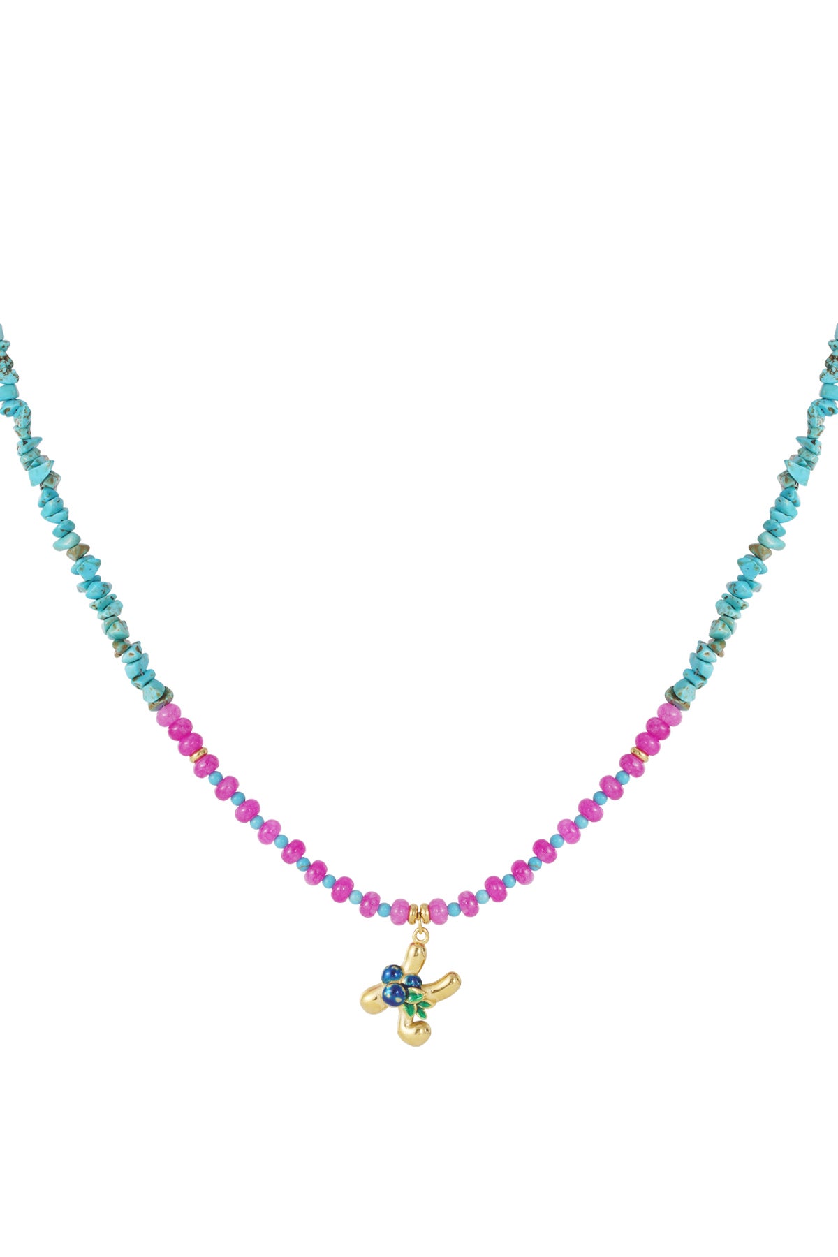 Happy beaded Initials necklace with charms