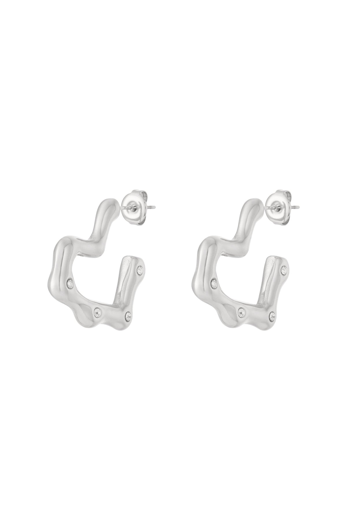 Stainless Steel Hoop Earrings Heart Daily Daily  Women's jewelry