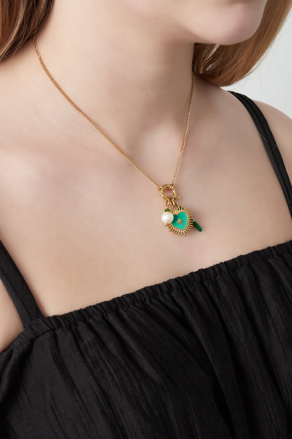 Green heart DIY necklace