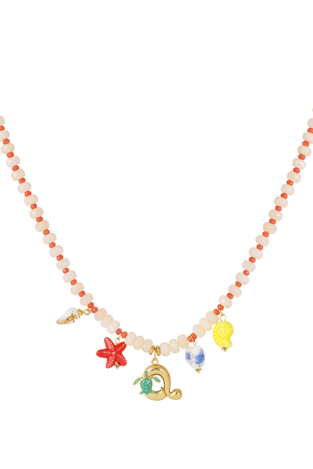 Happy beaded Initials necklace with charms
