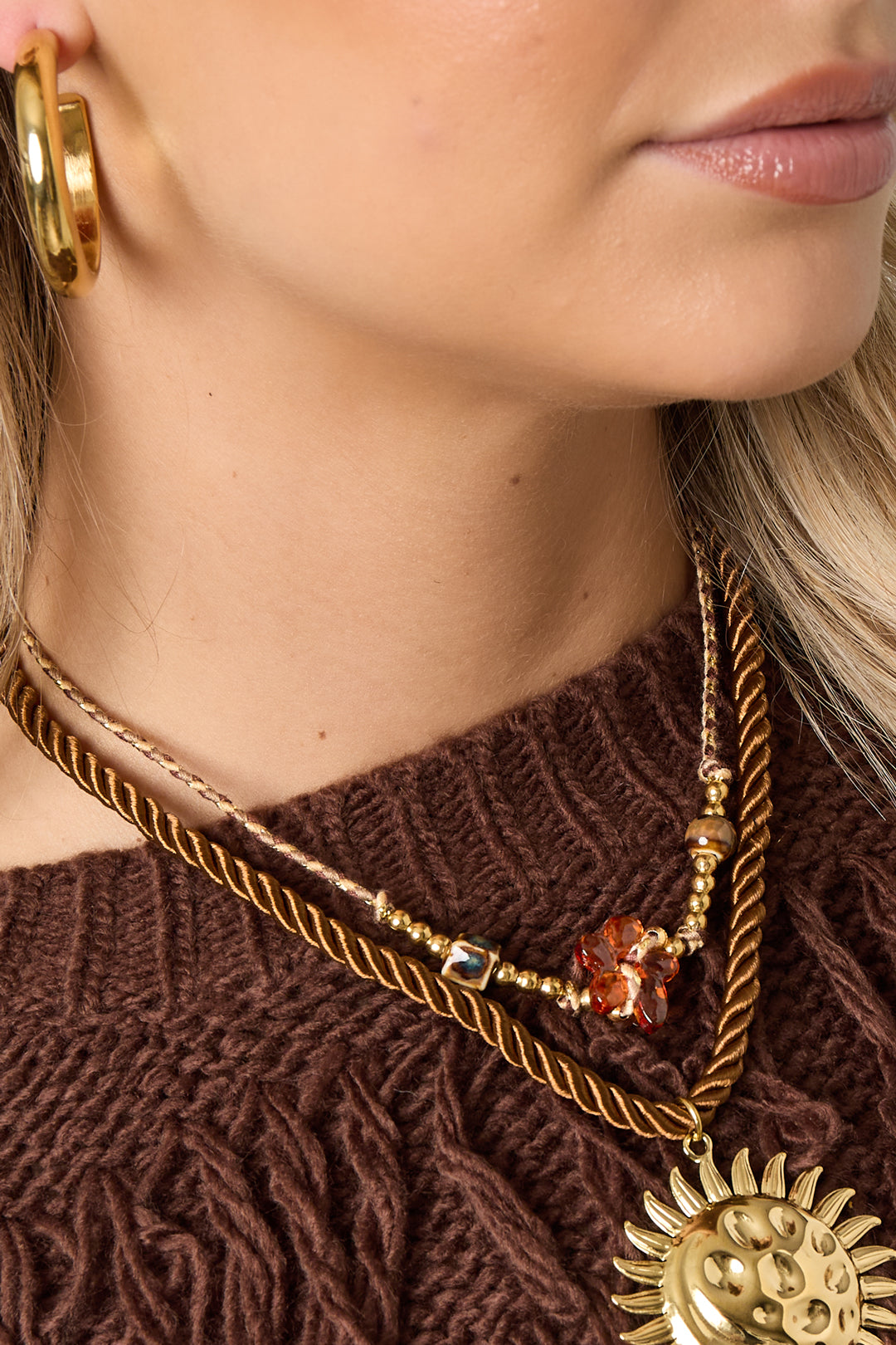 Polyester Beaded Necklaces Flower Casual Daily Simple Series Women's jewelry