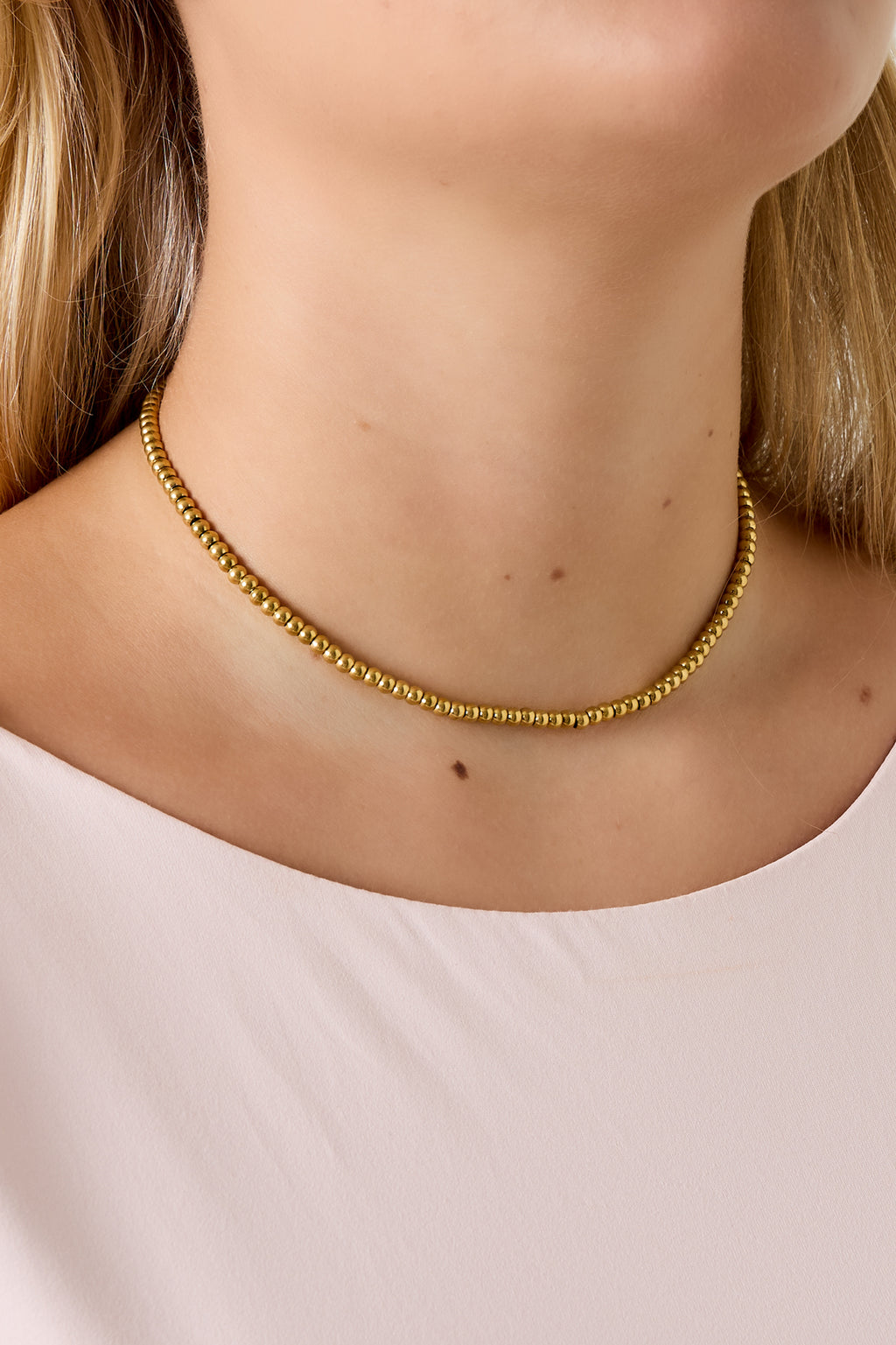 Solid bead necklace-4mm