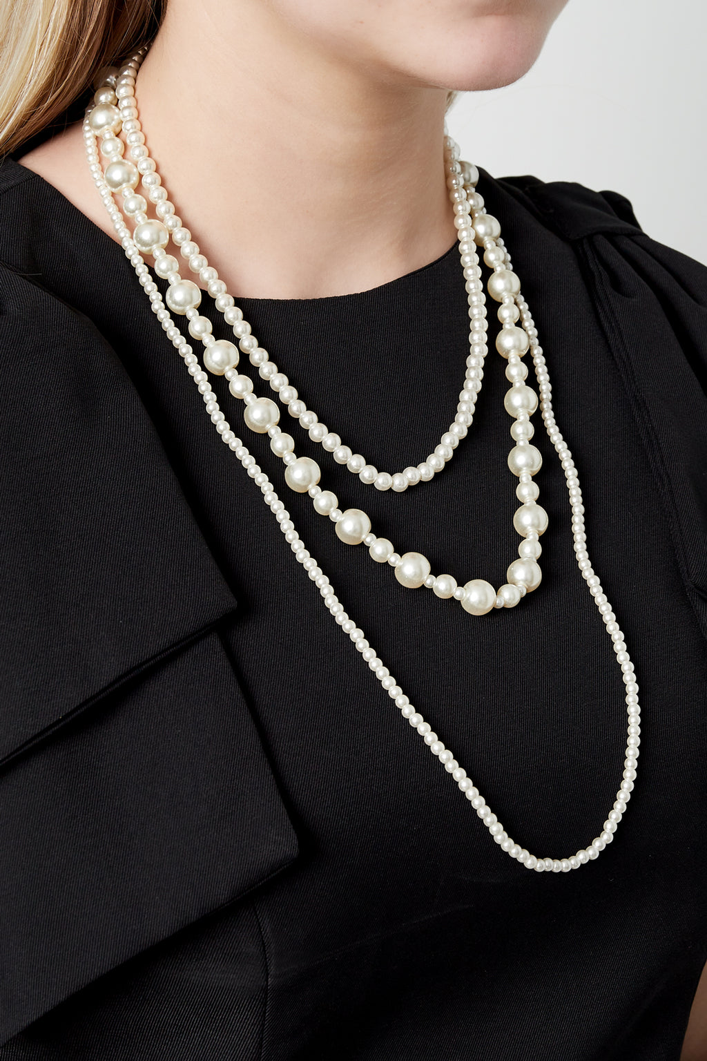 Layered Necklace mixed pearls