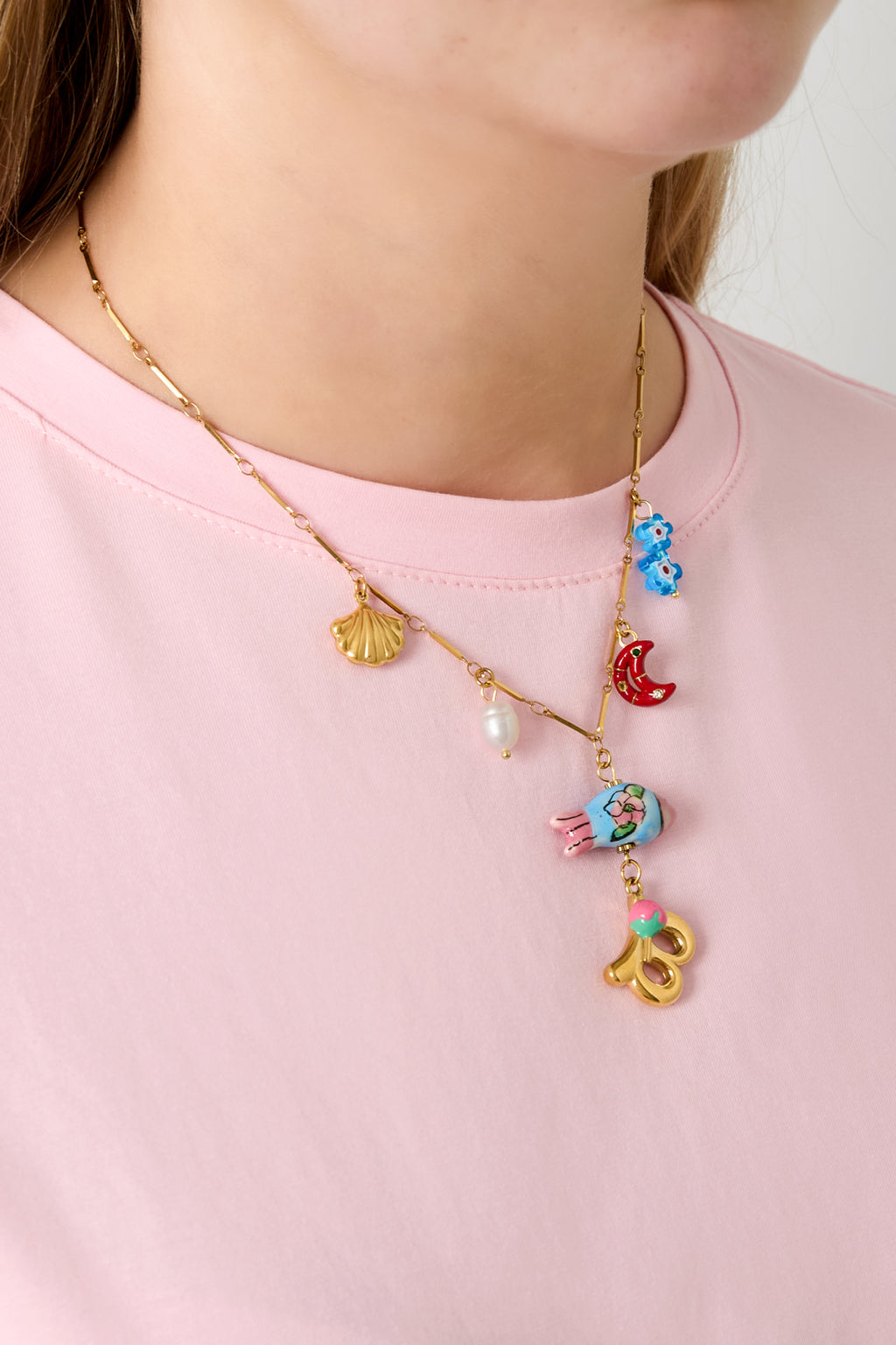 Happy Initials necklace with charms