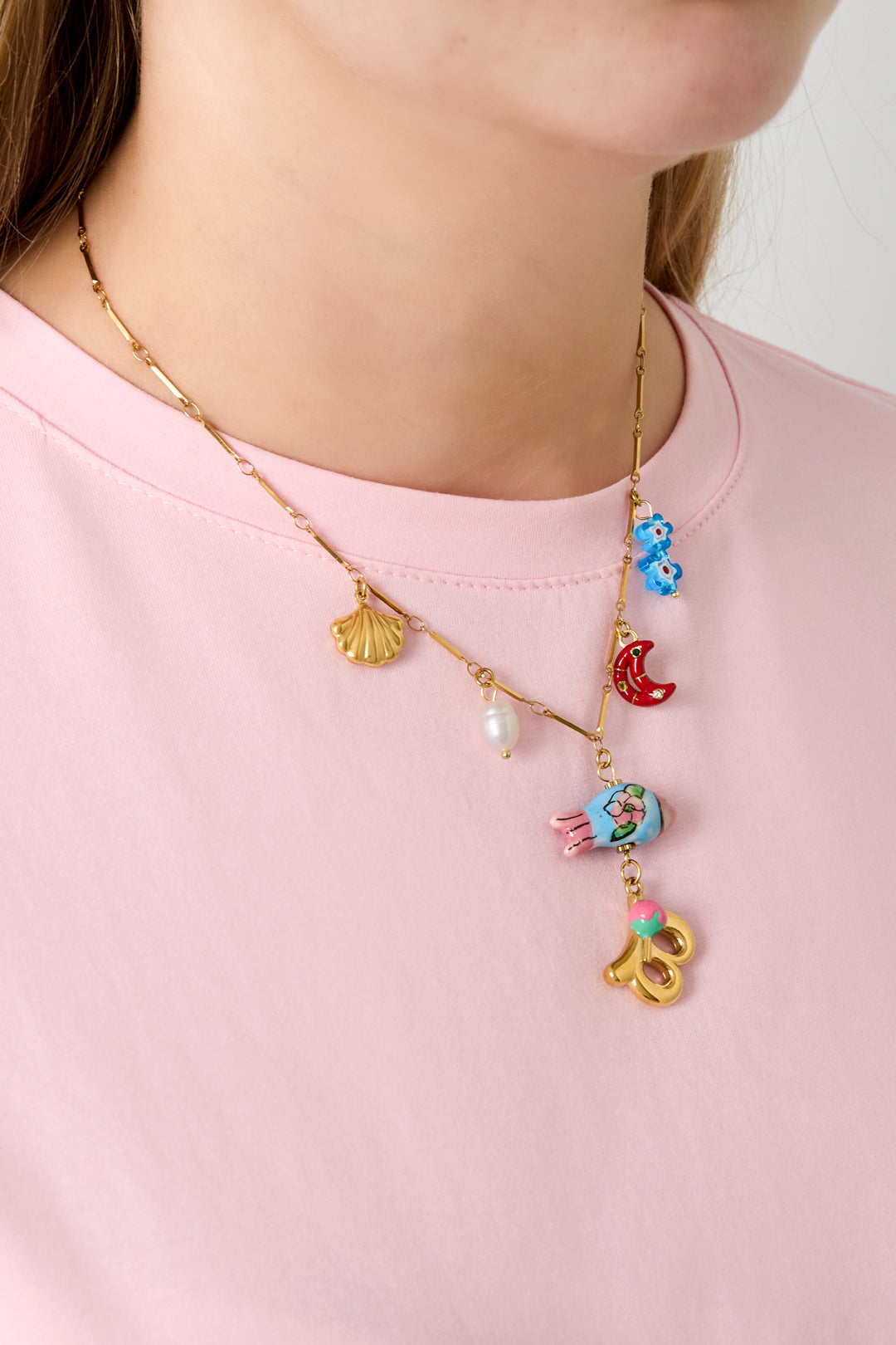 Happy Initials necklace with charms